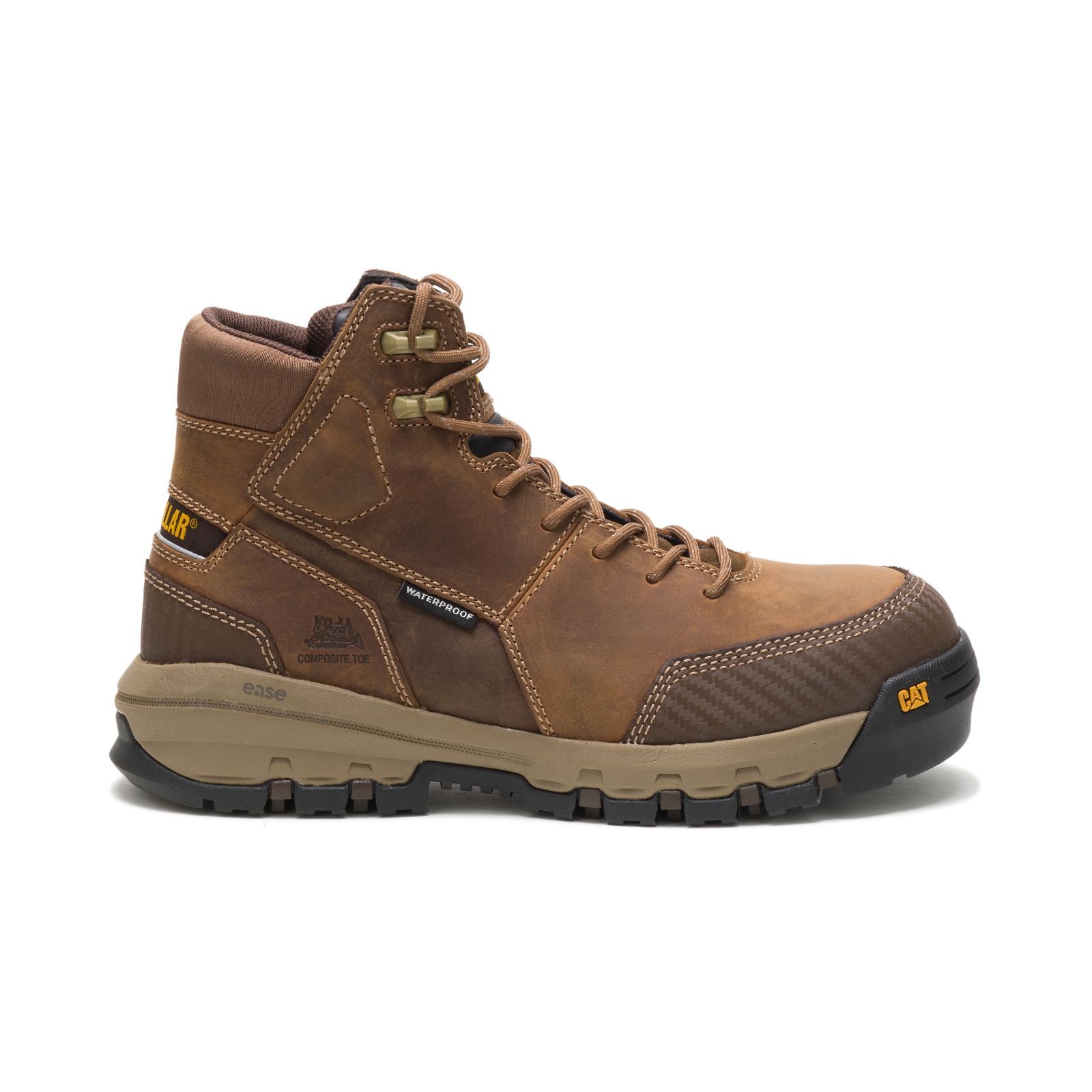 Caterpillar Device Waterproof Composite Toe - Mens Work Boots - Dark Beige - NZ (391ICGFJZ)